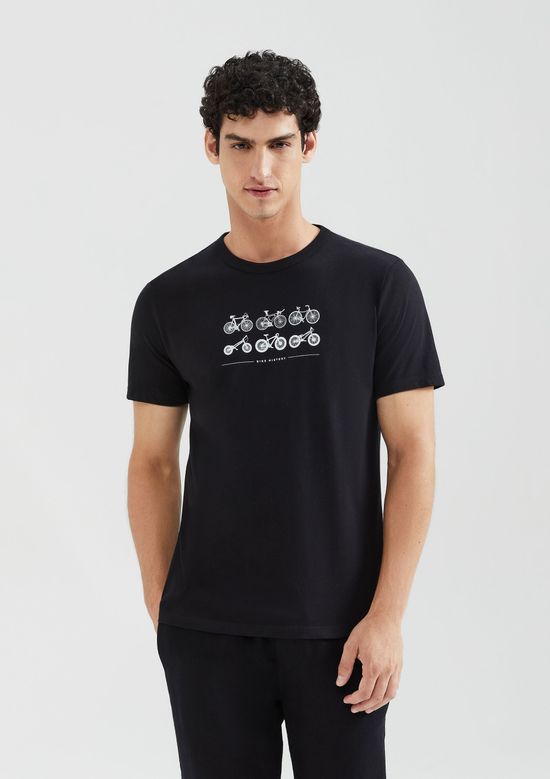 Foto do produto: Camiseta Masculina Manga Curta Com Estampa - Preto