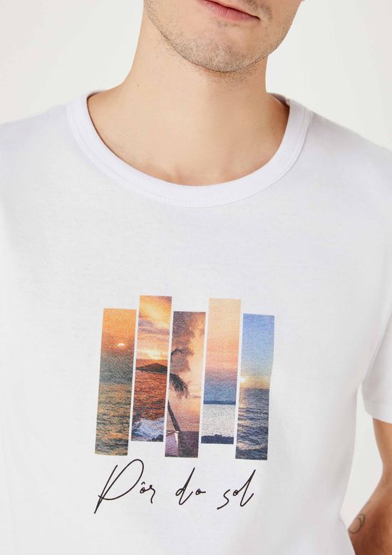 Foto do produto: Camiseta Masculina Estampada Manga Curta - Branco