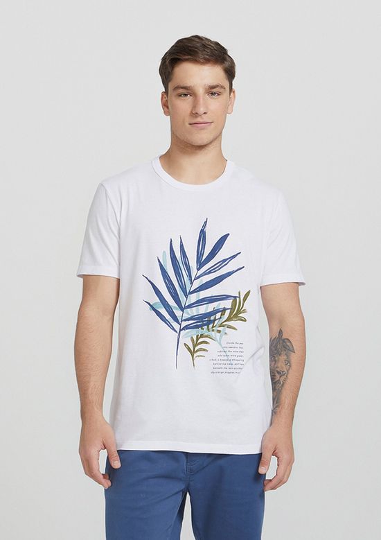 Foto do produto: Camiseta Masculina Estampada Manga Curta - Branco
