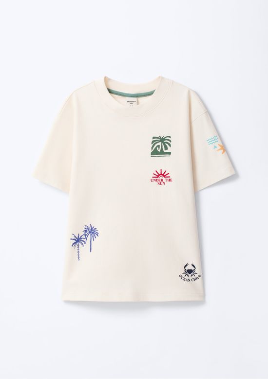 Foto do produto: Camiseta Infantil Menino Oversized Super Cotton - Off white
