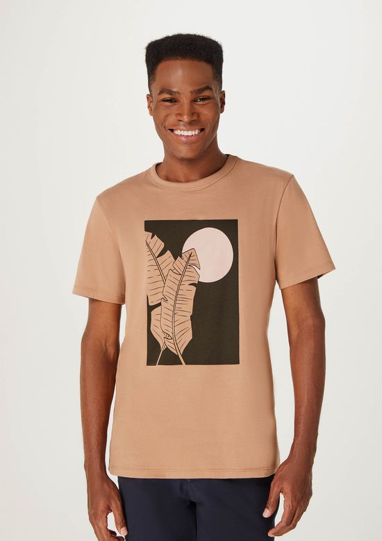 Foto do produto: Camiseta Masculina Manga Curta Com Estampa - Marrom