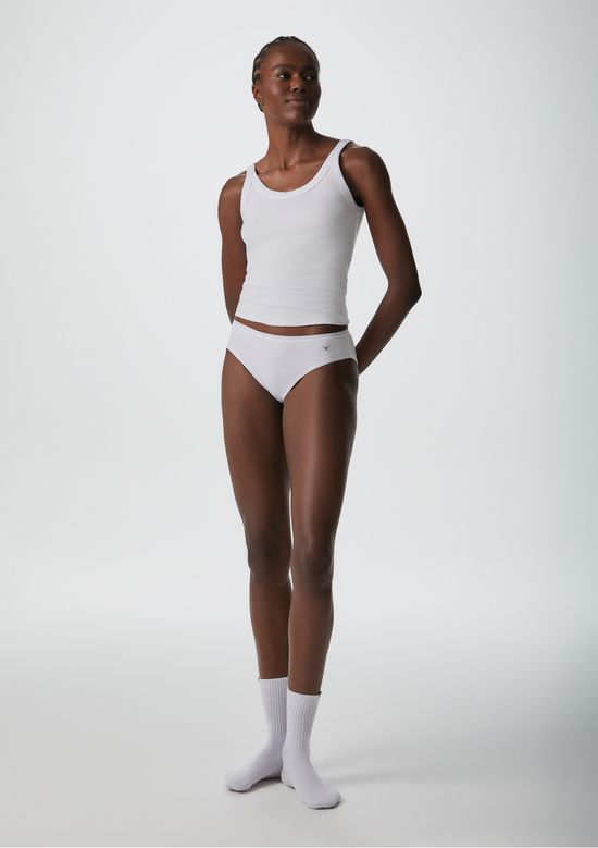 Foto do produto: Kit 5 Calcinhas Básicas Biquíni Em Algodão - Branco