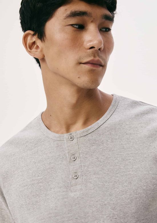 Foto do produto: Pijama Curto Masculino Gola Henley - Cinza