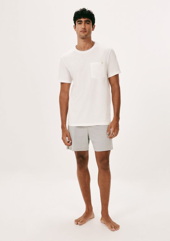 Foto do produto: Pijama Curto Masculino Com Bolso - Off white