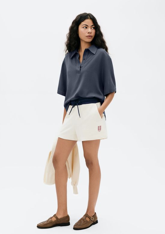 Foto do produto: Shorts Feminino Cós Largo Em Moletom - Creme