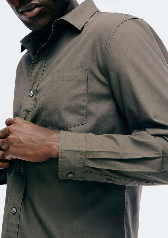 Foto do produto: Camisa Básica Masculina Manga Longa Slim - Verde
