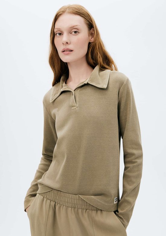 Foto do produto: Blusa Polo Feminina Em Ribana Estonada - Verde