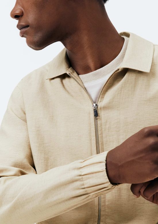 Foto do produto: Jaqueta Masculina Harrington com Bolsos Frontais - Bege