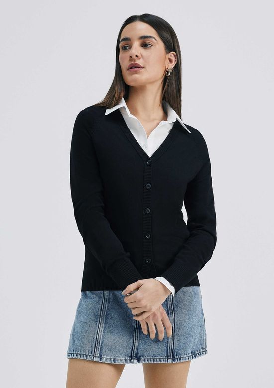 Foto do produto: Cardigan Feminino Em Tricô - Preto