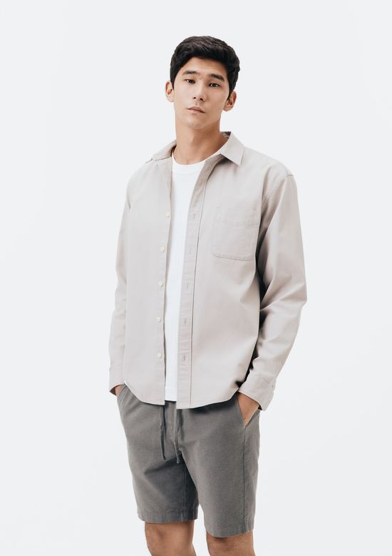 Foto do produto: Camisa Masculina Regular em Sarja - Cinza