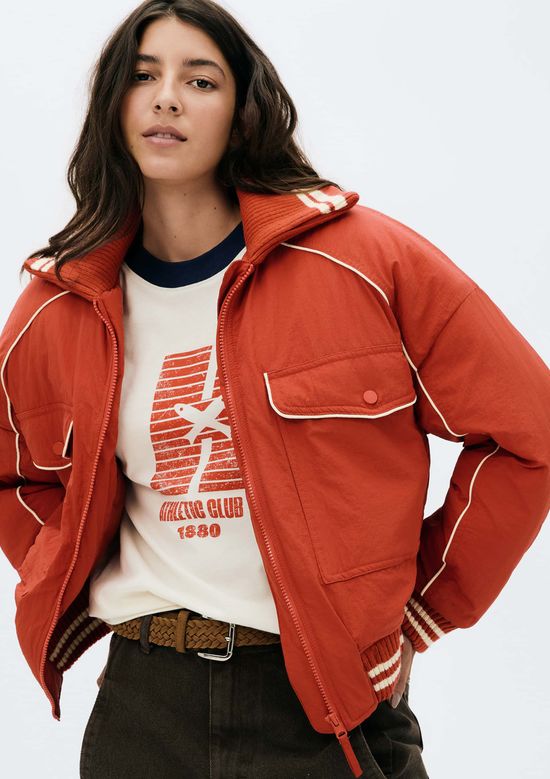 Foto do produto: Jaqueta Feminina Bomber Contrastante - Vermelho