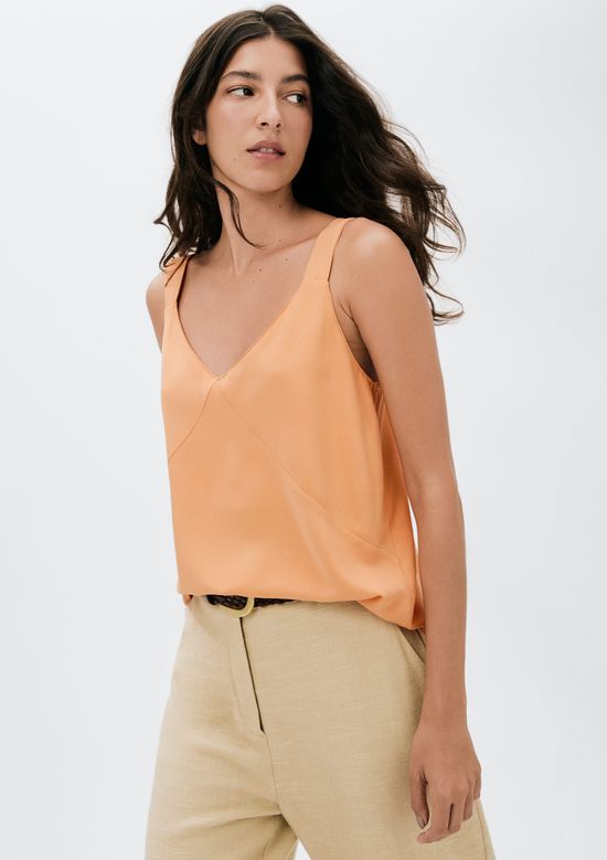 Foto do produto: Regata Feminina Decote V - Laranja