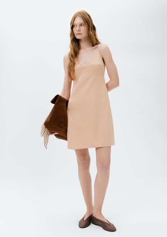 Foto do produto: Vestido Curto Alças Finas Com Liocel - Salmão