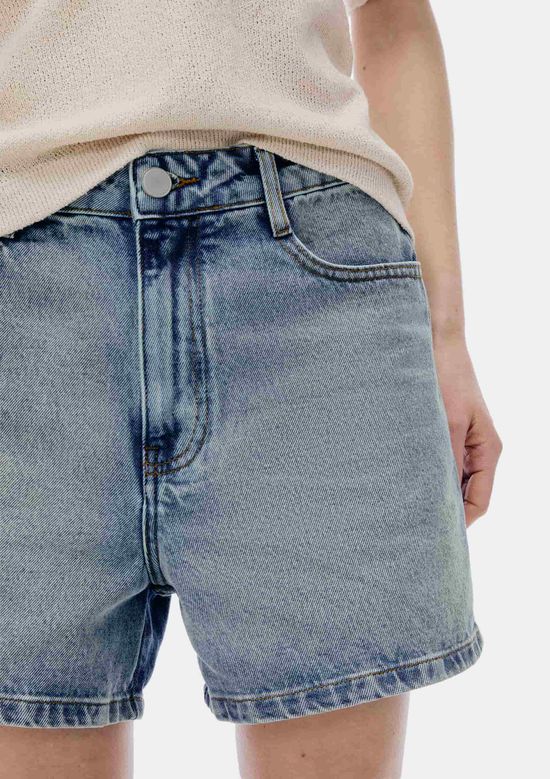 Foto do produto: Shorts Jeans Feminino Reto Cintura Média - Azul