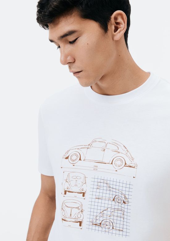 Foto do produto: Camiseta Masculina Manga Curta Com Estampa - Branco