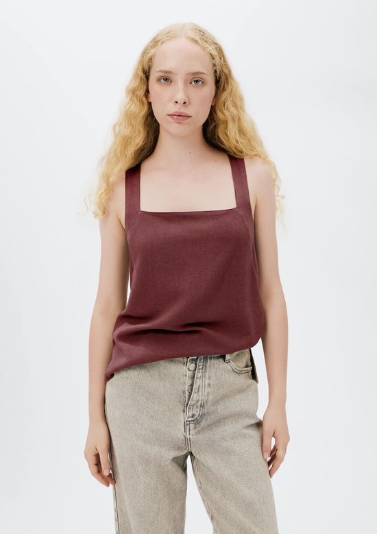 Foto do produto: Regata Feminina Em Viscolinho - Vinho