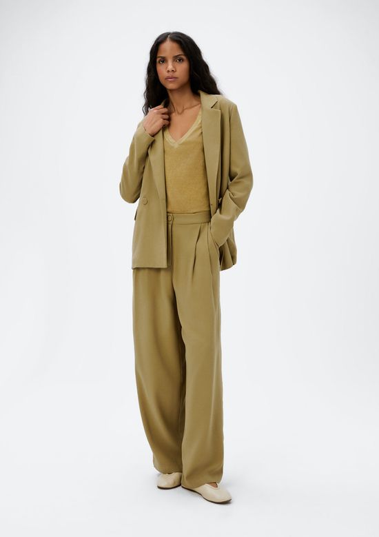 Foto do produto: Calça Feminina Cintura Alta Em Alfaiataria - Caqui