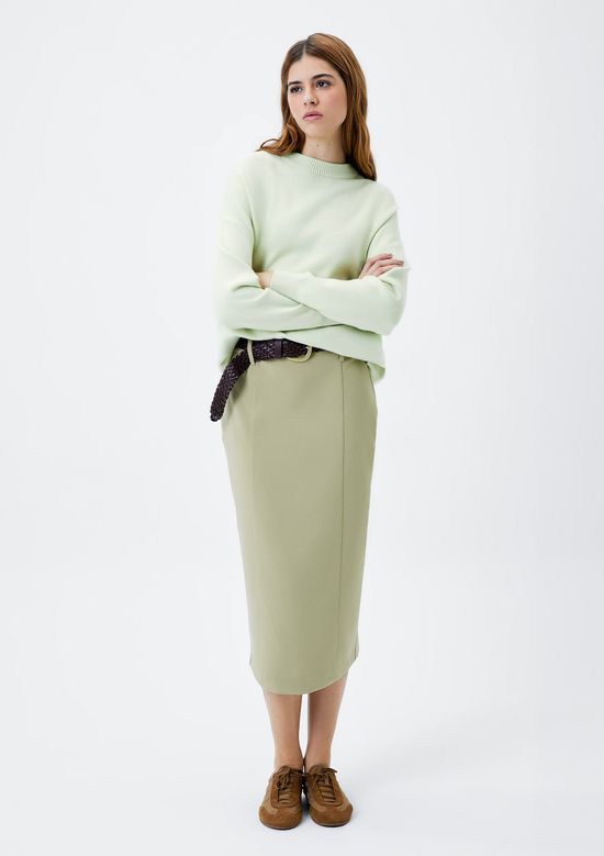 Foto do produto: Saia Midi Em Alfaiataria - Caqui