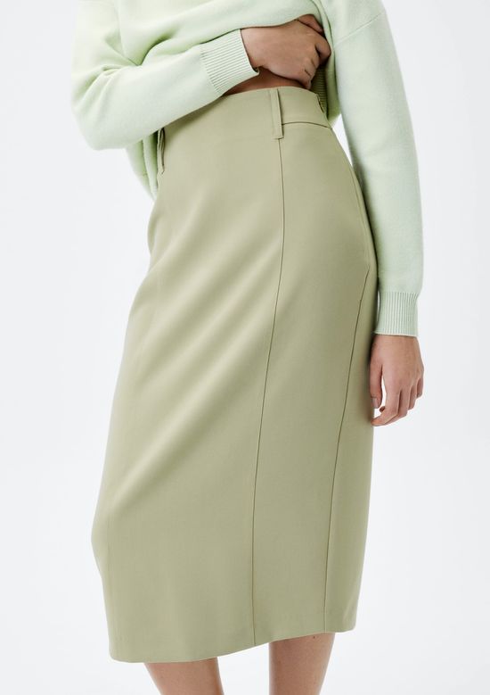 Foto do produto: Saia Midi Em Alfaiataria - Caqui