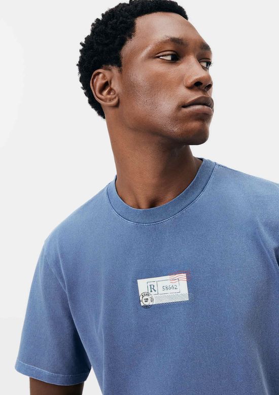 Foto do produto: Camiseta Masculina Manga Curta Com Bordado - Azul