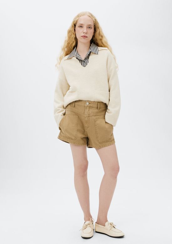 Foto do produto: Shorts Feminino Cintura Média De Sarja - Caqui