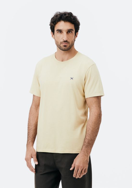 Foto do produto: Camiseta Básica Masculina World Com Bordado - Bege