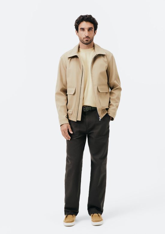 Foto do produto: Camiseta Básica Masculina World Com Bordado - Bege