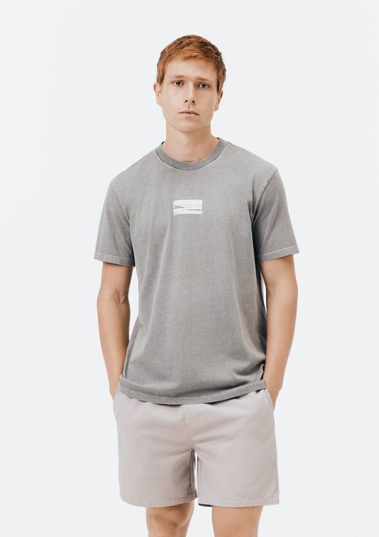 Foto do produto: Camiseta Masculina Manga Curta Com Bordado - Cinza