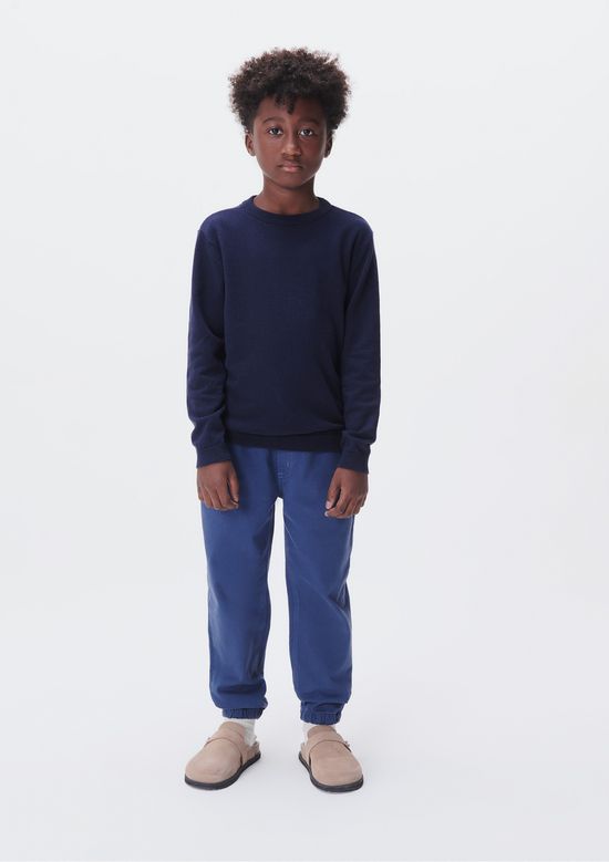 Foto do produto: Calça Jogger Infantil Menino Em Moletom Sarjado - Azul