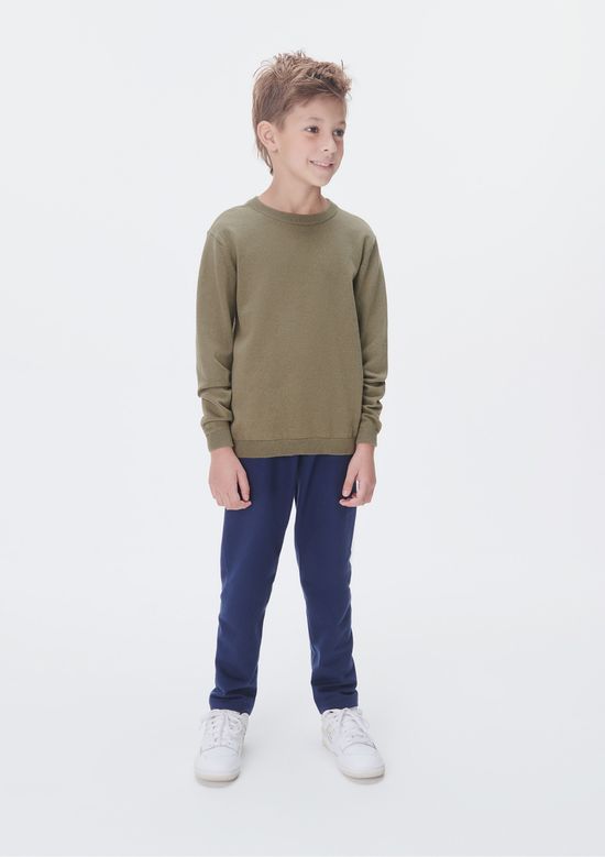 Foto do produto: Calça Básica Infantil Menino Em Moletom Tam 1 a 16 - Azul