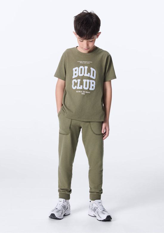 Foto do produto: Calça Básica Infantil Menino Em Moletom Peluciado Com Bolso - Verde