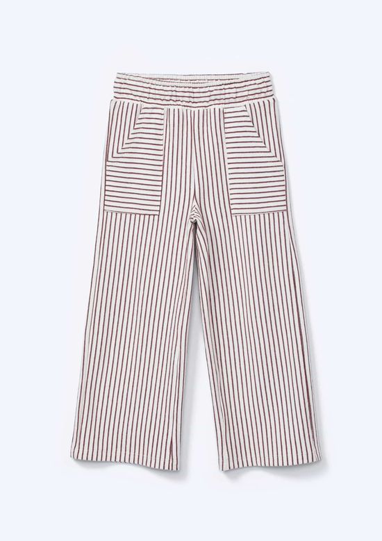 Foto do produto: Calça Infantil Menina Wide Leg Fio Tinto Listrado - Marrom