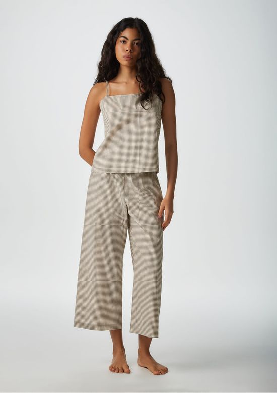 Foto do produto: Pijama Longo Feminino Xadrez - Marrom