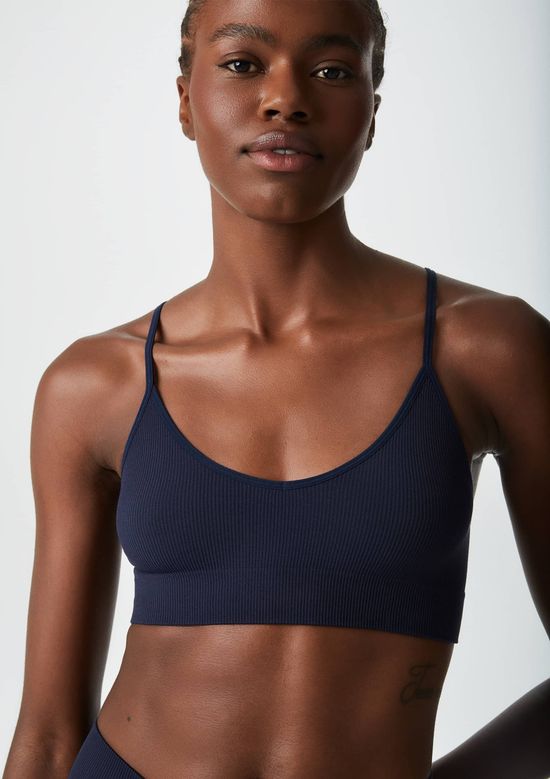 Foto do produto: Top Básico Sem Costura Canelado - Azul