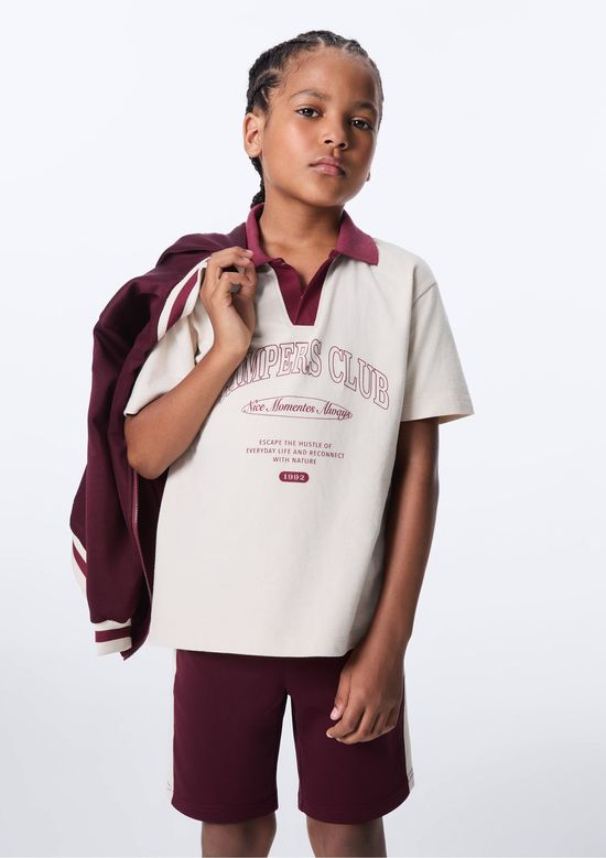 Foto do produto: Camiseta Polo Infantil Menino Super Cotton Oversized - Cinza