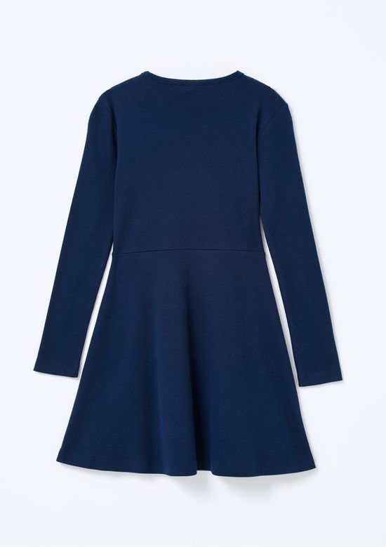 Foto do produto: Vestido Curto Infantil Em Manga Longa Regular - Azul
