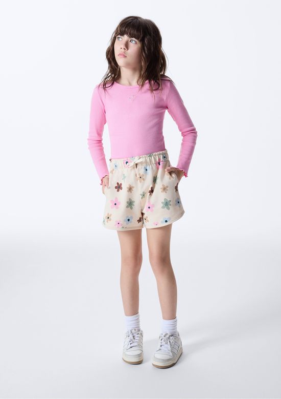 Foto do produto: Shorts Infantil Menina Cós Elástico Estampado - Nude