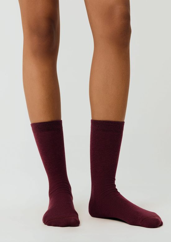Foto do produto: Meia Cano Longo Unissex Em Malha - Vinho