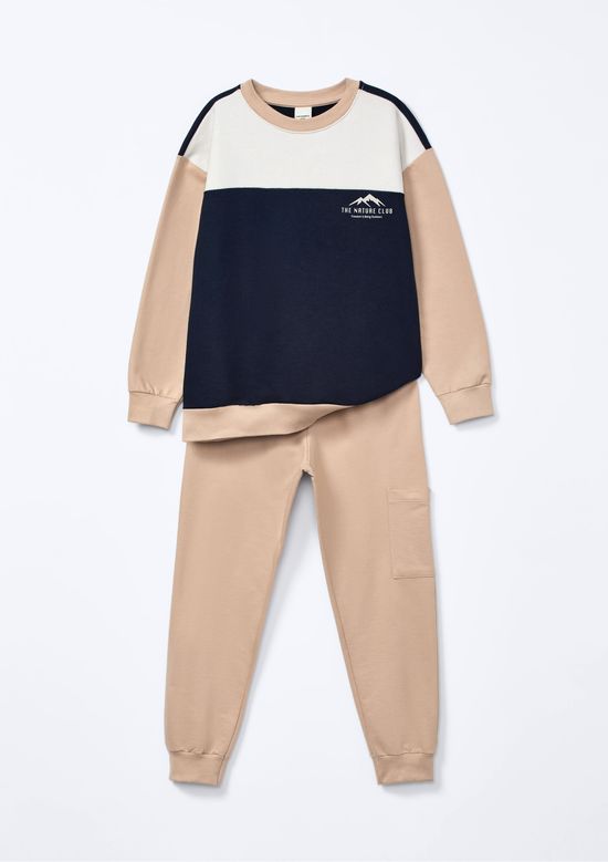 Foto do produto: Conjunto De Moletom Infantil Menino Com Estampa - Bege