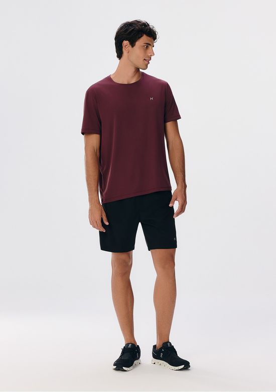 Foto do produto: Camiseta Esportiva Masculina Manga Curta Com Refletivo Easy Care - Vinho