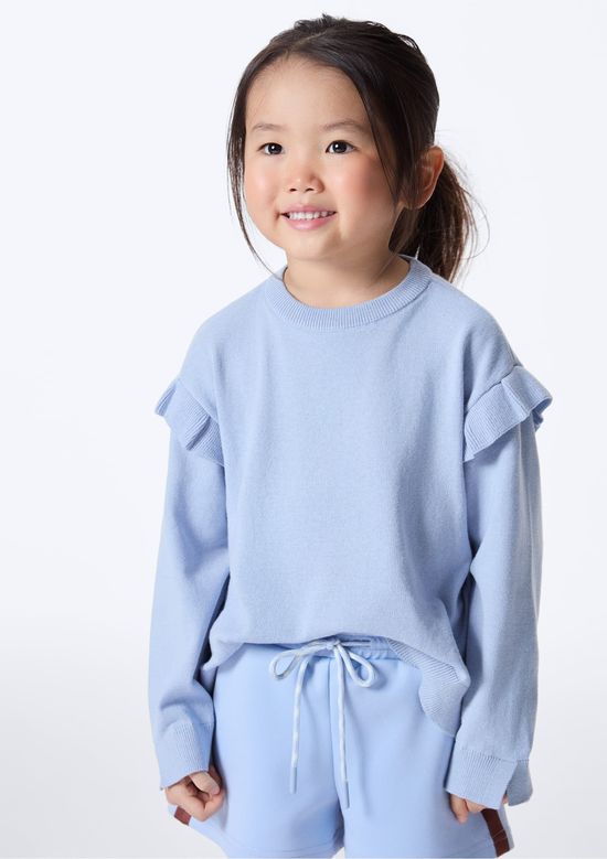Foto do produto: Blusão Infantil Menina Toddler Em Tricô - Azul