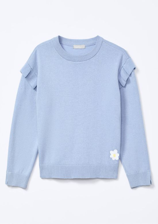 Foto do produto: Blusão Infantil Menina Toddler Em Tricô - Azul