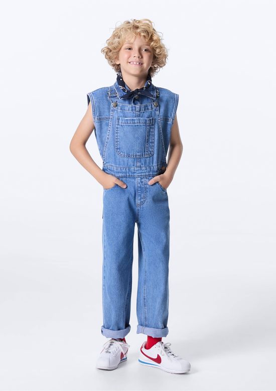 Foto do produto: Jardineira Infantil Unissex Jeans - Azul