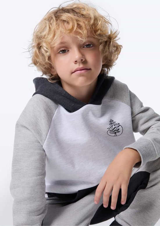 Foto do produto: Blusão Infantil Menino Comfort Com Capuz - Cinza