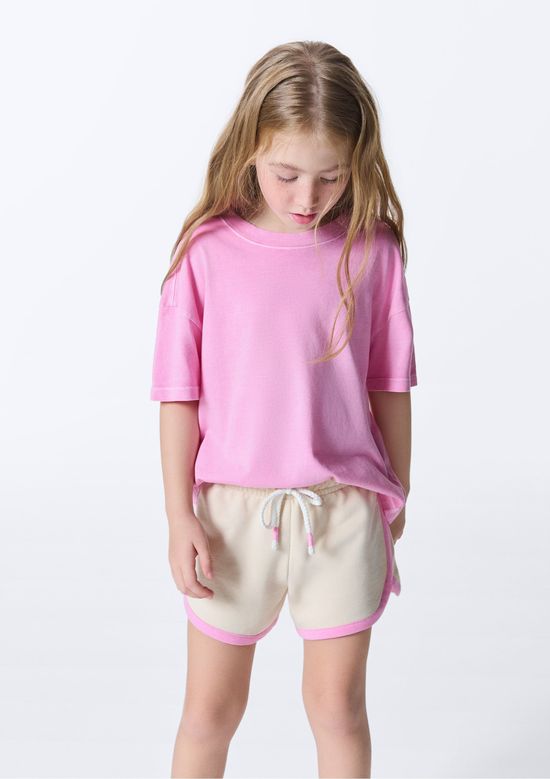 Foto do produto: Blusa Infantil Menina Decote Em Ribana Oversized - Rosa