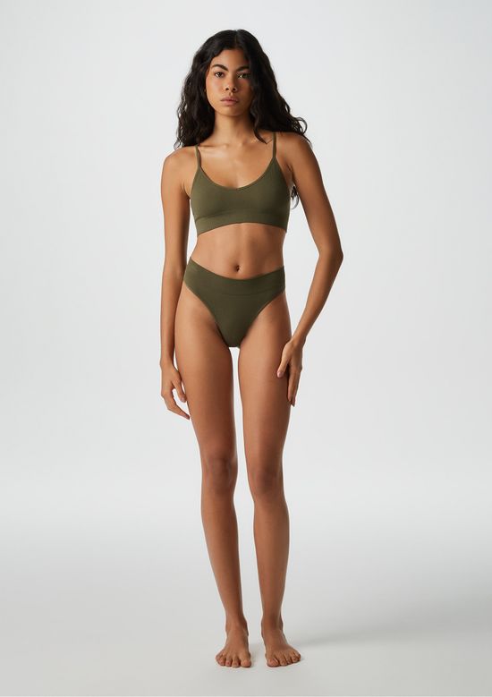 Foto do produto: Calcinha Cintura Alta Cós Duplo - Verde