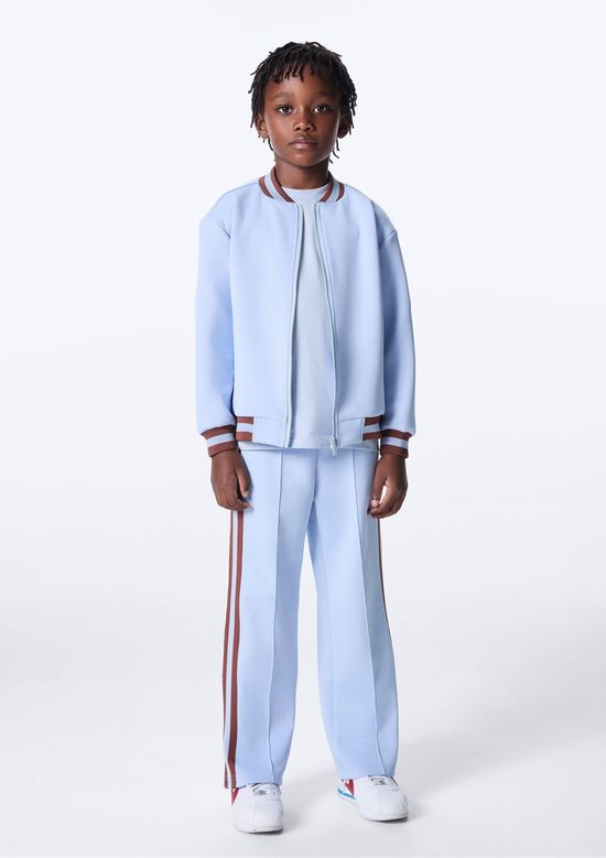 Foto do produto: Calça Infantil Wide Leg Com Faixas Laterais - Azul