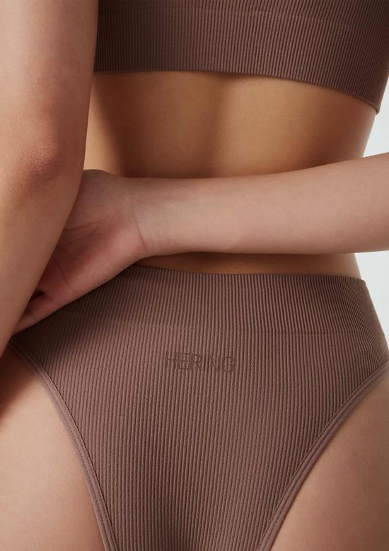 Foto do produto: Calcinha Cintura Alta Cós Duplo - Marrom