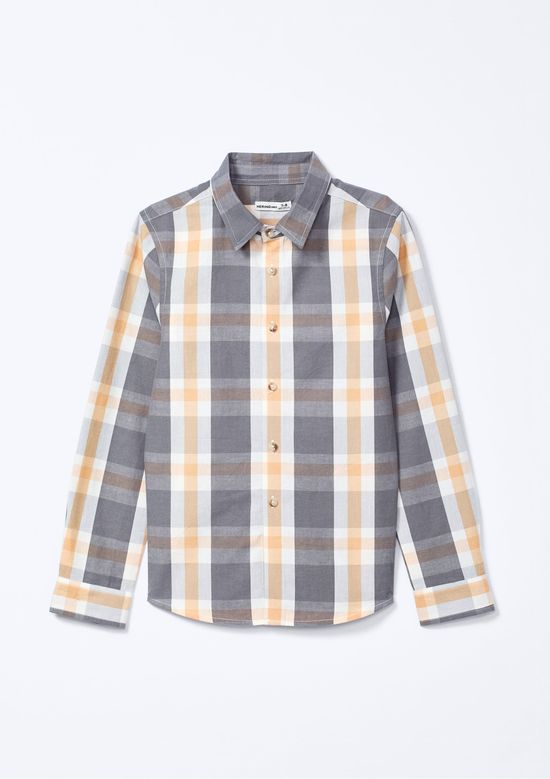 Foto do produto: Camisa Infantil Menino Comfort Fio Tinto Xadrez - Cinza