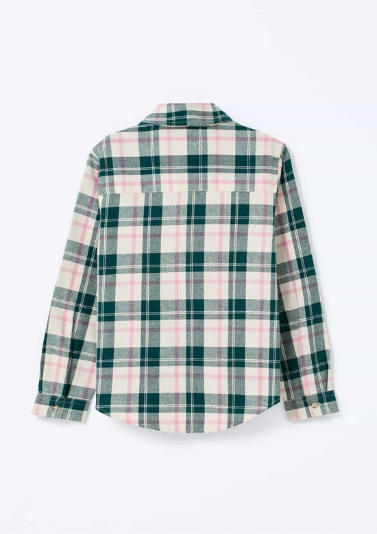 Foto do produto: Camisa Infantil Menina Regular Fio Tinto Xadrez - Verde